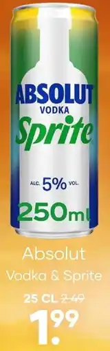 Mitra Absolut Vodka & Sprite aanbieding