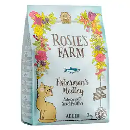 Zooplus 2kg Rosie's Farm Adult Zalm met Zoete Aardappel Kattenvoer droog aanbieding