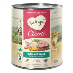 Zooplus 6x800g Feringa Classic Meat Menu Konijn & Kalkoen Kattenvoer aanbieding