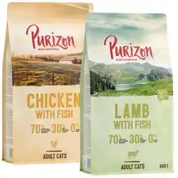 Zooplus 2x400g Adult Kip met Vis & Lam met Vis Purizon Kattenvoer aanbieding