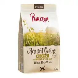 Zooplus 2,5 kg Purizon Adult Sterilised Ancient Grain Kip met Vis Katten Droogvoer aanbieding