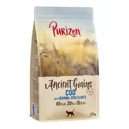 Zooplus 2,5 kg Purizon Adult Ancient Grain Kabeljauw Katten Droogvoer aanbieding