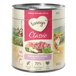 Zooplus 6x800g Feringa Classic Meat Menu Zalm & Kalkoen Kattenvoer aanbieding