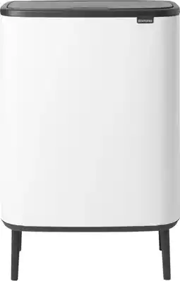 Coolblue Brabantia Bo Touch Bin Hi Prullenbak - 60 l - wit aanbieding
