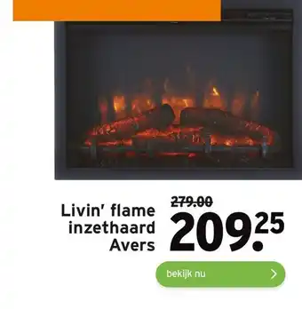 GAMMA Livin' flame inzethaard Avers aanbieding