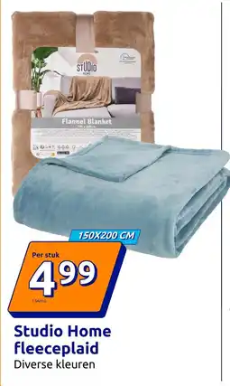 Action Studio Home fleeceplaid aanbieding