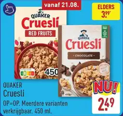ALDI Quaker Cruesli aanbieding