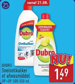 ALDI Dubro Snelontkalker of Afwasmiddel aanbieding