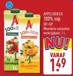 ALDI Appelsientje 100% Sap aanbieding