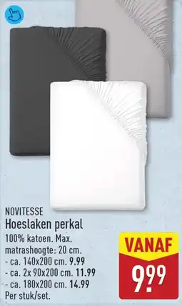 ALDI Novitesse hoeslaken perkal aanbieding