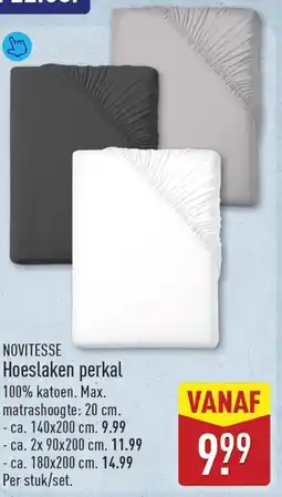 ALDI Novitesse Hoeslaken Perkal aanbieding