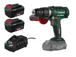 Lidl PARKSIDE Accu-klopboormachine 20 V 45 Nm, met 2 accu's 4 Ah en snellader 4,5 A aanbieding
