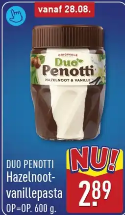 ALDI Duo penotti hazelnoot vanillepasta aanbieding