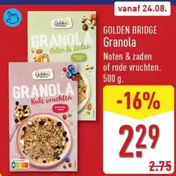 ALDI Golden bridge granola aanbieding
