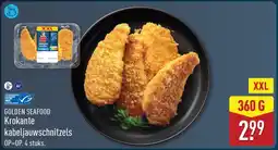 ALDI Golden seafood krokante kabeljauwschnitzels aanbieding