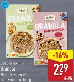 ALDI Golden bridge granola aanbieding