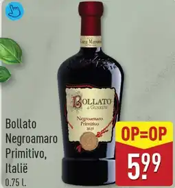 ALDI Bollato negroamaro primitivo, italië aanbieding