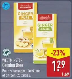 ALDI Westminster gemberthee aanbieding