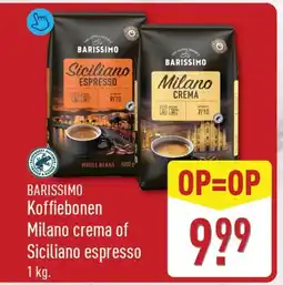 ALDI Barissimo koffiebonen milano crema of siciliano espresso aanbieding