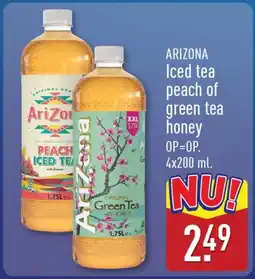 ALDI Arizona iced tea peach of green tea honey aanbieding
