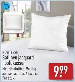 ALDI Novitesse satijnen jacquard hoofdkussen aanbieding
