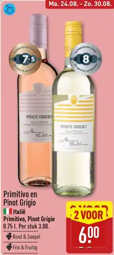 ALDI Primitivo en pinot grigio aanbieding