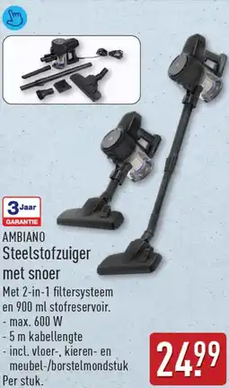 ALDI Ambiano steelstofzuiger met snoer aanbieding