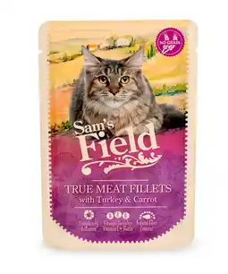 Pets Place Sam's Field True Meat Fillets Turkey & Carrot - Natvoer - 85 g aanbieding