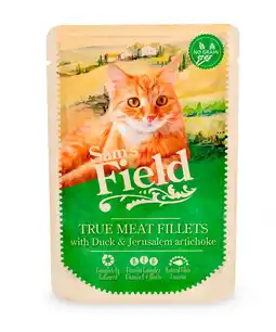 Pets Place Sam's Field True Meat Fillets Duck & Artichocke - Natvoer - 85 g aanbieding
