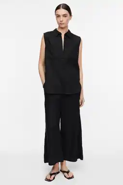 Wehkamp comma blouse met linnen - zwart aanbieding