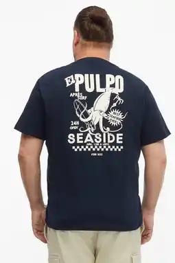 Wehkamp s.Oliver Big Size relaxed fit T-shirt met backprint - blauwzwart aanbieding