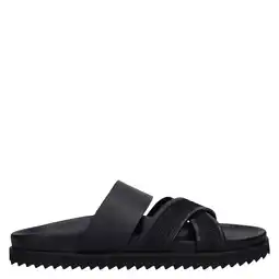 Wehkamp Manfield leren slippers zwart aanbieding