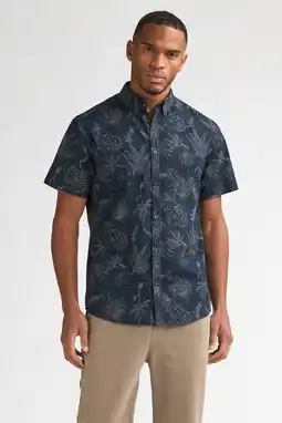 Wehkamp Petrol Industries katoenen slim fit overhemd - donkerblauw aanbieding