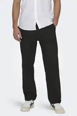 Wehkamp ONLY & SONS ONSSINUS loose casual broek met linnen zwart aanbieding