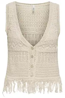 Wehkamp ONLY top crème gebreid aanbieding
