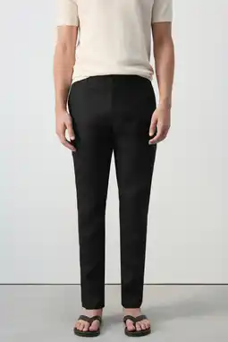 Wehkamp Mango Man slim fit chino met linnen - zwart aanbieding