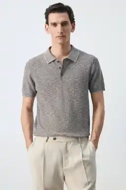 Wehkamp Mango Man regular fit gebreide polo - marine aanbieding