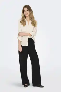 Wehkamp ONLY straight regularwaist casual broek met linnen aanbieding