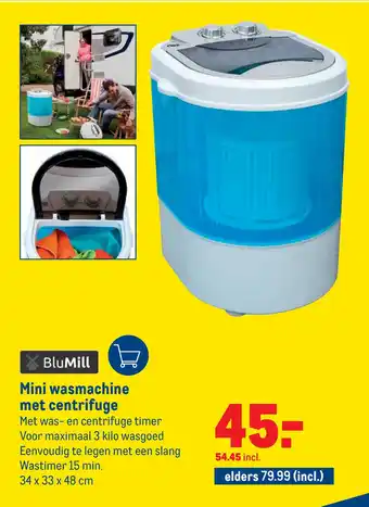 Makro BluMill Mini wasmachine met centrifuge aanbieding