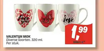 Dekamarkt Valentijn Mok aanbieding