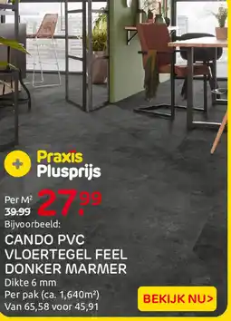 Praxis Cando pvc vloertegel feel donker marmer aanbieding