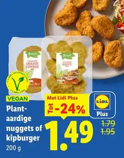 Lidl Plant-aardige nuggets of kipburger aanbieding
