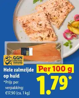 Lidl Hele zalmzijde op huid aanbieding