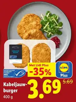 Lidl Kabeljauw-burger aanbieding