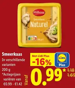 Lidl Milbona Smeerkaas aanbieding