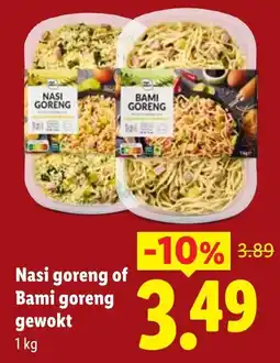 Lidl Nasi goreng of Bami goreng gewokt aanbieding