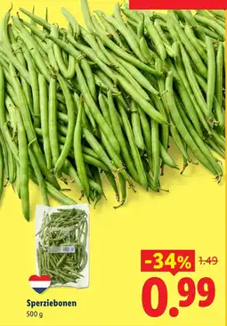 Lidl Sperziebonen aanbieding