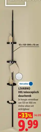 Lidl Livarno XXL telescopisch doucherek aanbieding