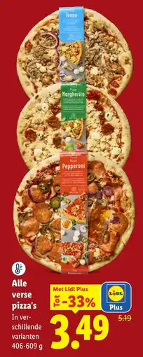 Lidl Alle verse pizza's aanbieding