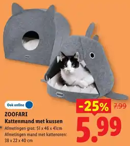 Lidl Zoofari Kattenmand met kussen aanbieding